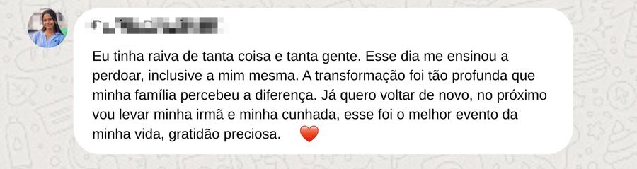 Depoimento de participante do Diamond Women